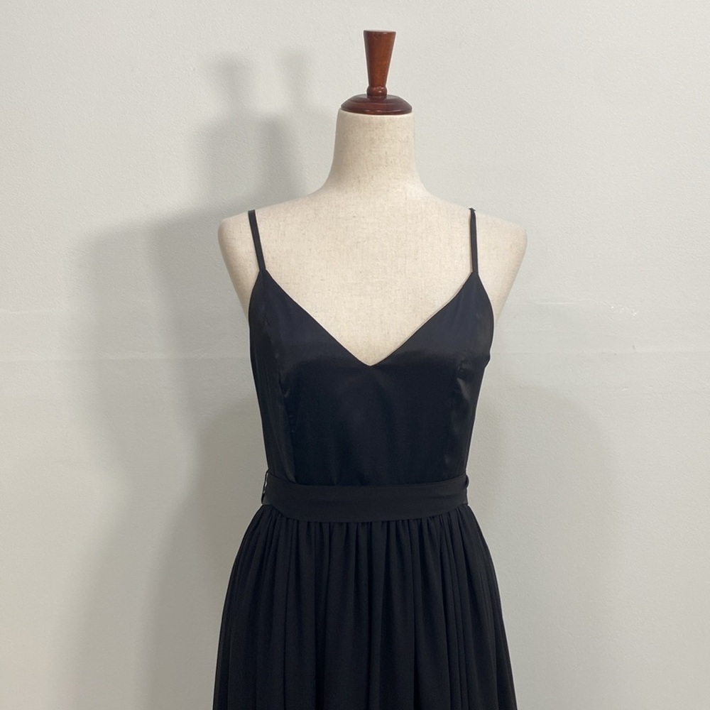 Modcloth Evening Gown Maxi Spaghetti Strap  Bridesmaids Black Tie Women's - Picture 10 of 14